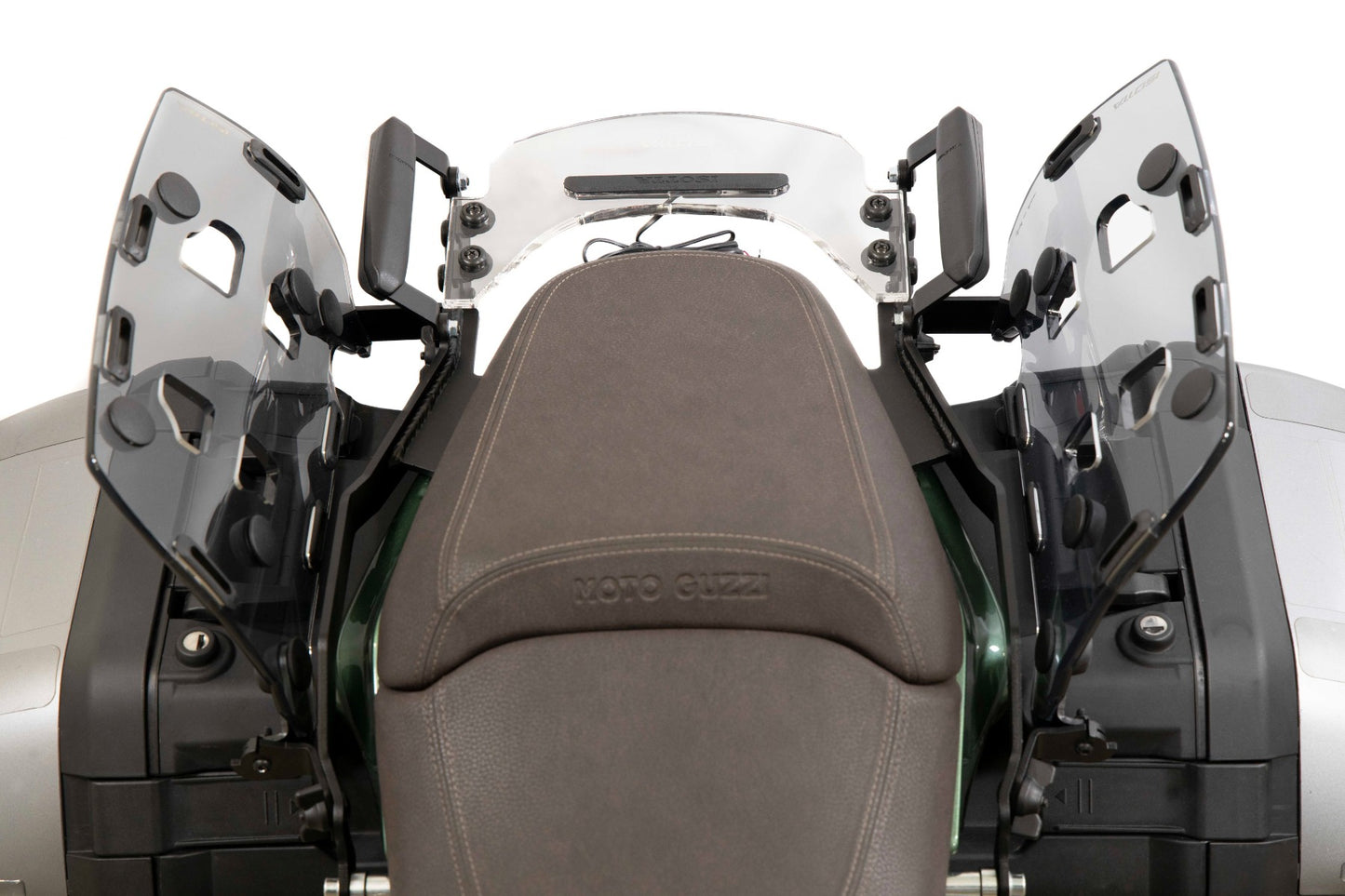 Original V100 Mandello S 1000 Side Bags With Smoked Supports And Handles: Innovation At The Service of Practicality! - Drillingless Side Luggage Racks