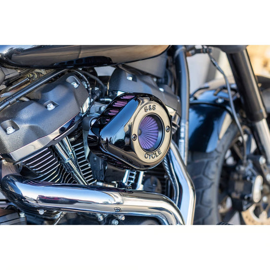 S&S, 'Air Stinger Stealth' air cleaner kit. Teardrop, black - Harley Davidson