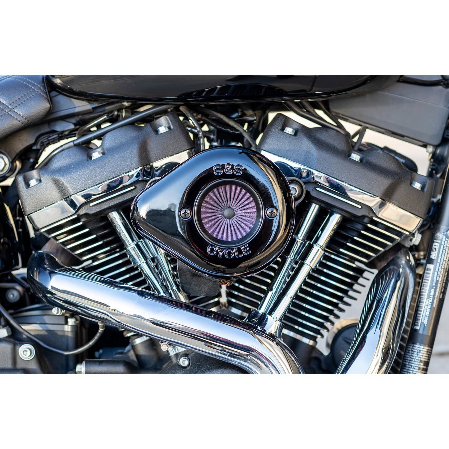 S&S, 'Air Stinger Stealth' air cleaner kit. Teardrop, black - Harley Davidson