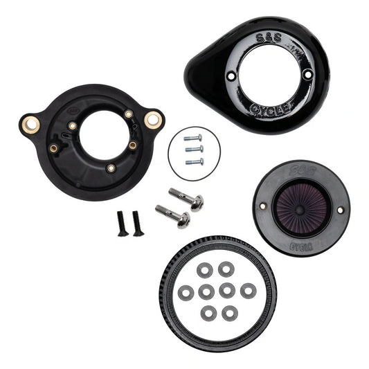 S&S, 'Air Stinger Stealth' air cleaner kit. Teardrop, black - Harley Davidson